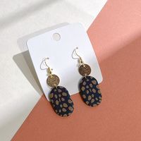 1 Pair Retro Semicircle Oval Polka Dots Soft Clay Patchwork Women's Drop Earrings sku image 1