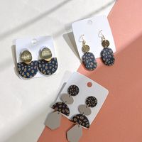 1 Pair Retro Semicircle Oval Polka Dots Soft Clay Patchwork Women's Drop Earrings main image 5