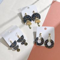 1 Pair Retro Semicircle Oval Polka Dots Soft Clay Patchwork Women's Drop Earrings main image 3