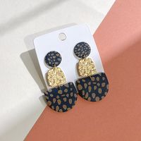 1 Pair Retro Semicircle Oval Polka Dots Soft Clay Patchwork Women's Drop Earrings sku image 6