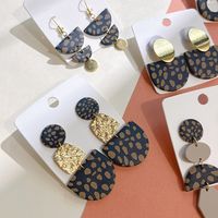 1 Pair Retro Semicircle Oval Polka Dots Soft Clay Patchwork Women's Drop Earrings main image 2