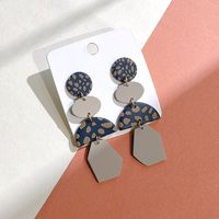 1 Pair Retro Semicircle Oval Polka Dots Soft Clay Patchwork Women's Drop Earrings sku image 7