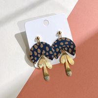 1 Pair Retro Semicircle Oval Polka Dots Soft Clay Patchwork Women's Drop Earrings sku image 8