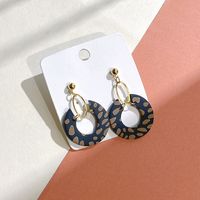 1 Pair Retro Semicircle Oval Polka Dots Soft Clay Patchwork Women's Drop Earrings sku image 5