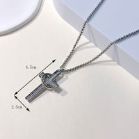 1 Piece Retro Rabbit Cross Bear Stainless Steel Alloy Inlay Turquoise Unisex Pendant Necklace sku image 3