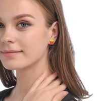 1 Pair Simple Style Letter Wood Printing Women's Ear Studs main image 2