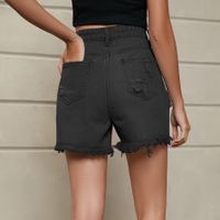 Women's Street Streetwear Color Block Shorts Tassel Jeans Straight Pants main image 4