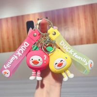 1 Piece Cute Letter Duck Pvc Women's Bag Pendant Keychain main image 3