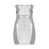 Fashion Solid Color U Neck Sleeveless Patchwork Backless Polyester Above Knee Sheath Dress main image 5