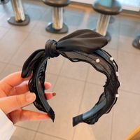New Retro Houndstooth Double Big Bow Headband Hair Accessories Wholesale Nihaojewelry sku image 5