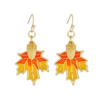 1 Pair Fashion Maple Leaf Snake Butterfly Metal Copper Inlay Zircon 18k Gold Plated Gold Plated Silver Plated Women's Drop Earrings Ear Studs sku image 14