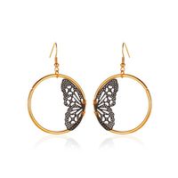 1 Pair Fashion Maple Leaf Snake Butterfly Metal Copper Inlay Zircon 18k Gold Plated Gold Plated Silver Plated Women's Drop Earrings Ear Studs sku image 15