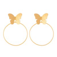 1 Pair Fashion Maple Leaf Snake Butterfly Metal Copper Inlay Zircon 18k Gold Plated Gold Plated Silver Plated Women's Drop Earrings Ear Studs sku image 22