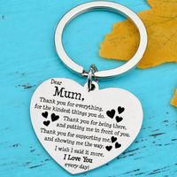 1 Piece Fashion Letter Stainless Steel Plating Thanksgiving Mother's Day Unisex Bag Pendant Keychain main image 1