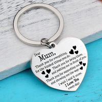 1 Piece Fashion Letter Stainless Steel Plating Thanksgiving Mother's Day Unisex Bag Pendant Keychain main image 2