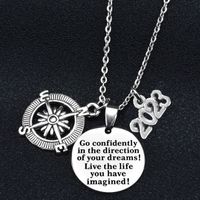 1 Piece Fashion Letter Compass Stainless Steel Alloy Polishing Unisex Pendant Necklace main image 1