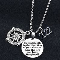 1 Piece Fashion Letter Compass Stainless Steel Alloy Polishing Unisex Pendant Necklace main image 6