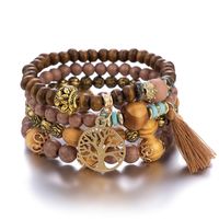 Bohemien Geometrisch Baum Holz Perlen Frau Armbänder sku image 3