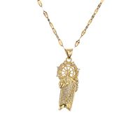 Vintage Style Human Copper Gold Plated Zircon Pendant Necklace In Bulk sku image 2