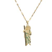 Vintage Style Human Copper Gold Plated Zircon Pendant Necklace In Bulk sku image 5