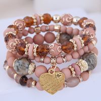 1 Pieza Estilo Étnico Forma De Corazón Aleación Resina Embutido Cristal Mujeres Pulsera sku image 8