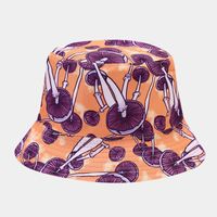Women's Simple Style Flower Printing Flat Eaves Bucket Hat sku image 16