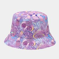 Women's Simple Style Flower Printing Flat Eaves Bucket Hat sku image 15