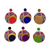 1 Pair Simple Style Round Stoving Varnish Wood Drop Earrings main image 1