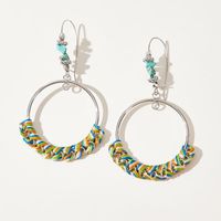 1 Pair Ethnic Style Round Fabric Women's Drop Earrings main image 4