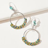 1 Pair Ethnic Style Round Fabric Women's Drop Earrings main image 1