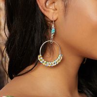 1 Pair Ethnic Style Round Fabric Women's Drop Earrings main image 3