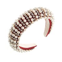 Europäische Und Amerikanische Mode Verdicktes Schwamm Perlen Kopfband Damen Netz Rot Retro Stirnband Hohe Kranielle Haarschmuck main image 5