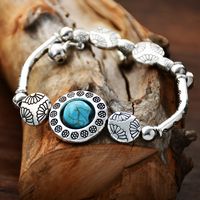 1 Piece Ethnic Style Bell Alloy Turquoise Plating Women's Bracelets main image 5