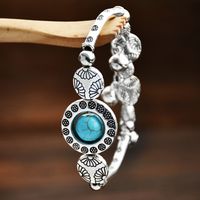1 Piece Ethnic Style Bell Alloy Turquoise Plating Women's Bracelets sku image 1