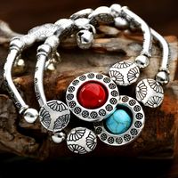1 Piece Ethnic Style Bell Alloy Turquoise Plating Women's Bracelets main image 3