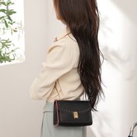 Women's Small Pu Leather Solid Color Fashion Square Flip Cover Crossbody Bag main image 3