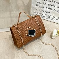 Women's Small Pu Leather Lingge Fashion Square Magnetic Buckle Crossbody Bag sku image 3