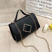 Women's Small Pu Leather Lingge Fashion Square Magnetic Buckle Crossbody Bag sku image 2