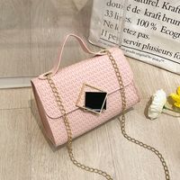 Women's Small Pu Leather Lingge Fashion Square Magnetic Buckle Crossbody Bag sku image 4