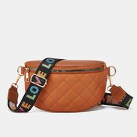 Women's Classic Style Letter Lingge Pu Leather Waist Bags sku image 5