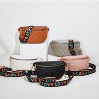 Women's Classic Style Letter Lingge Pu Leather Waist Bags main image 1