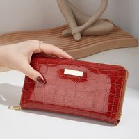 White Red Pink Pu Leather Solid Color Crocodile Square Evening Bags sku image 1