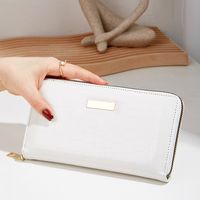 White Red Pink Pu Leather Solid Color Crocodile Square Evening Bags sku image 2