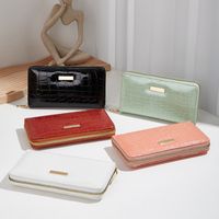 White Red Pink Pu Leather Solid Color Crocodile Square Evening Bags main image 1