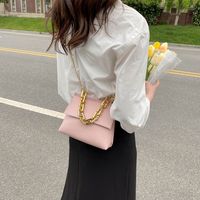 Women's Small Spring&summer Pu Leather Solid Color Fashion Square Flip Cover Chain Bag main image 5