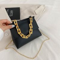Women's Small Spring&summer Pu Leather Solid Color Fashion Square Flip Cover Chain Bag sku image 7