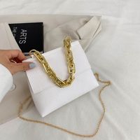 Women's Small Spring&summer Pu Leather Solid Color Fashion Square Flip Cover Chain Bag sku image 1