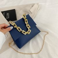 Women's Small Spring&summer Pu Leather Solid Color Fashion Square Flip Cover Chain Bag sku image 6