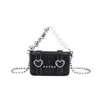 Women's Mini Summer Pu Leather Star Plaid Heart Shape Streetwear Pearls Square Magnetic Buckle Square Bag main image 5