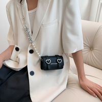 Women's Mini Summer Pu Leather Star Plaid Heart Shape Streetwear Pearls Square Magnetic Buckle Square Bag main image 4